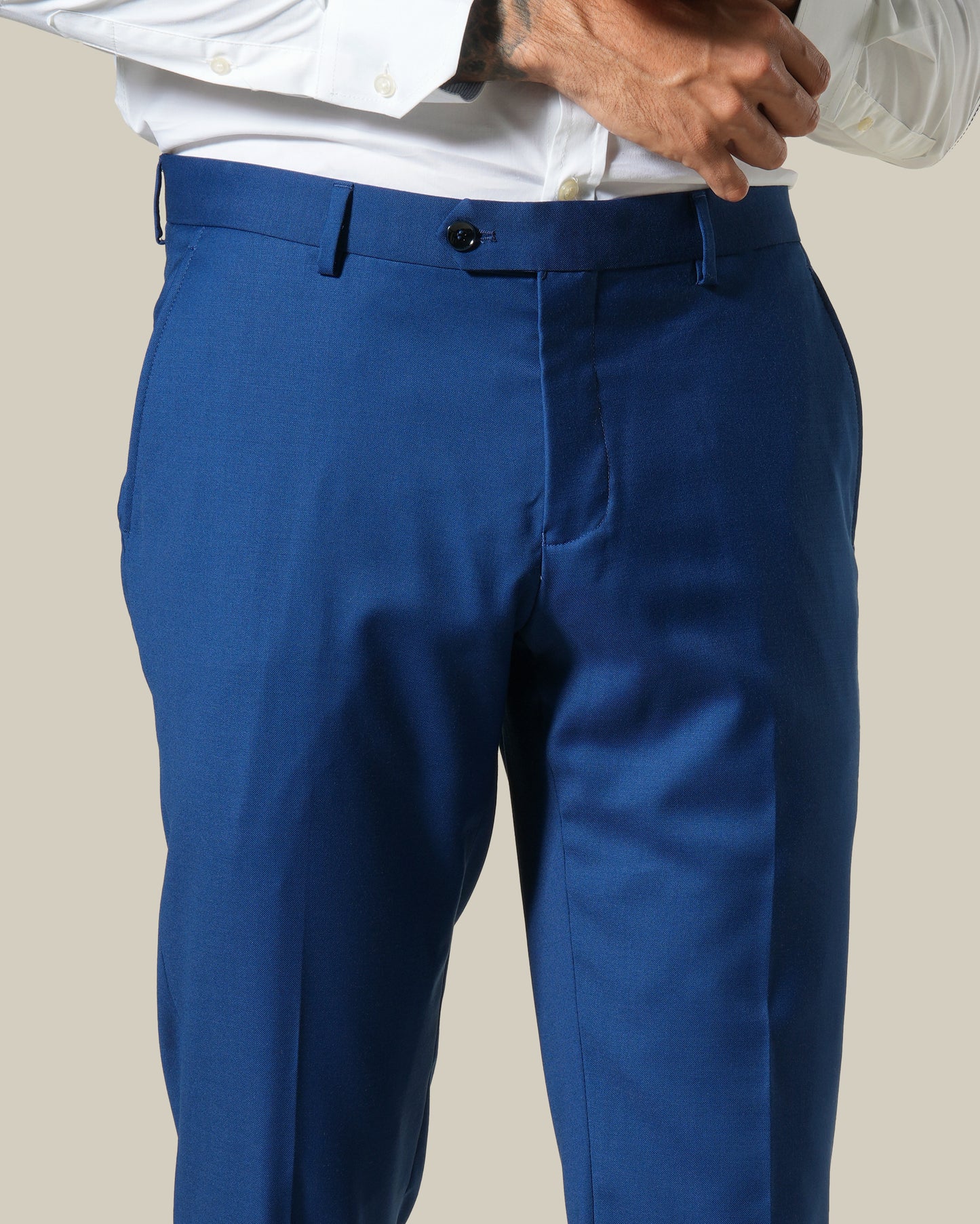 Slim Fit Navy Blue Tailored Pants