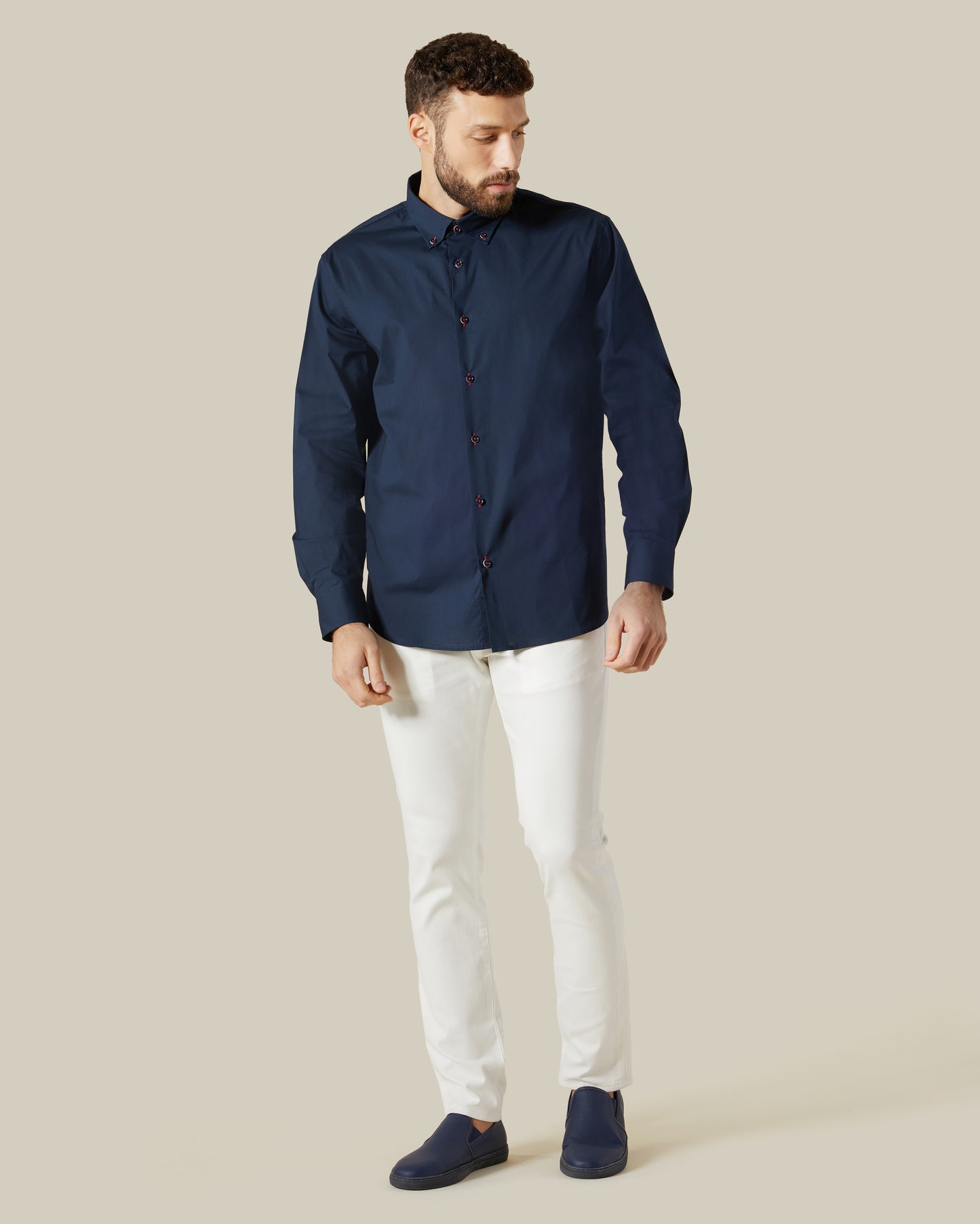 Contrast Thread Detailed Shirt