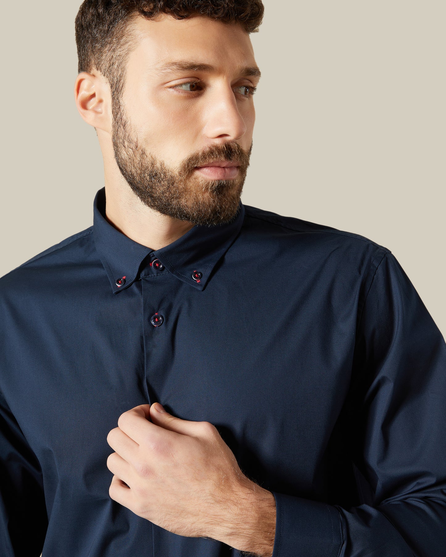 Contrast Thread Detailed Shirt