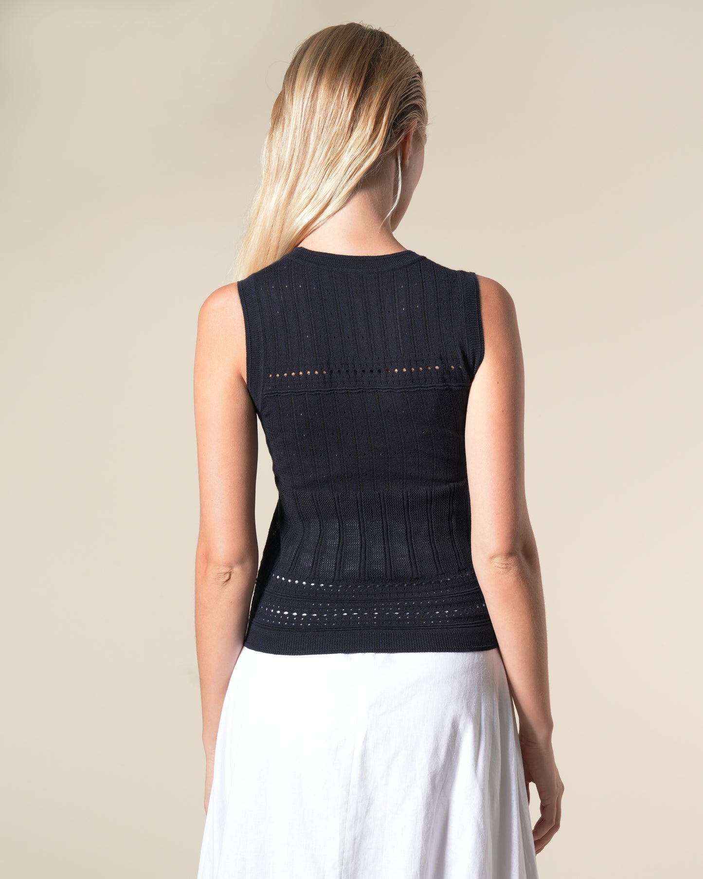 Sleeveless Pointelle Knit Top