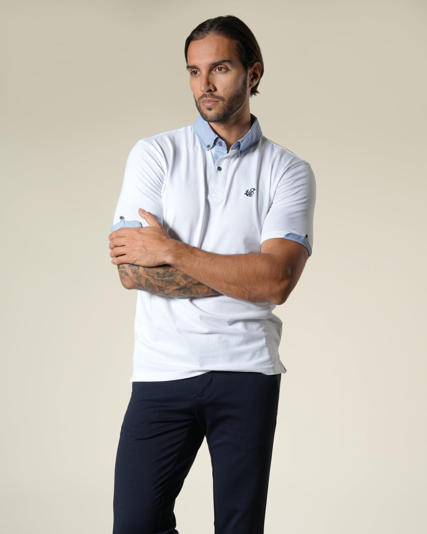 Contrast Collar Polo Shirt