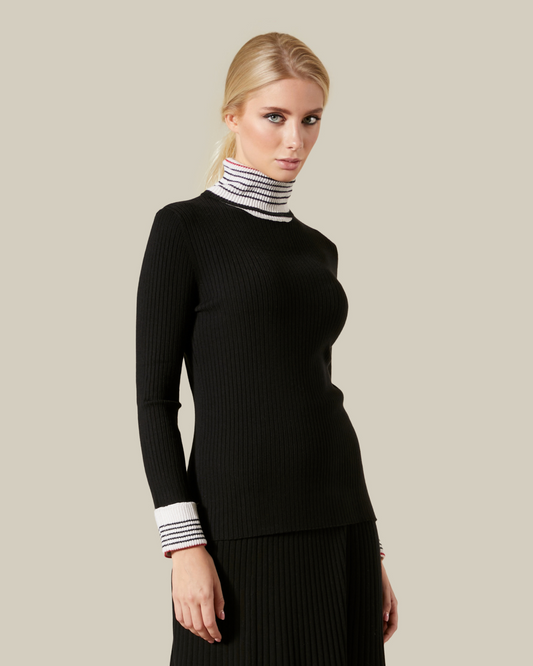 Ribbed Turtle Neck Top