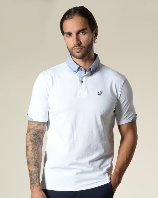 Contrast Collar Polo Shirt