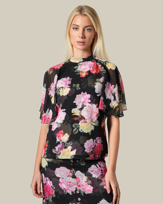 Floral Sheer Effect Top