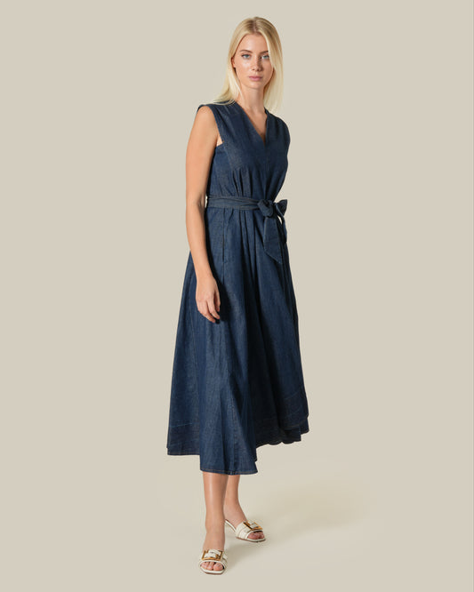 Sleeveless Chambray Dress