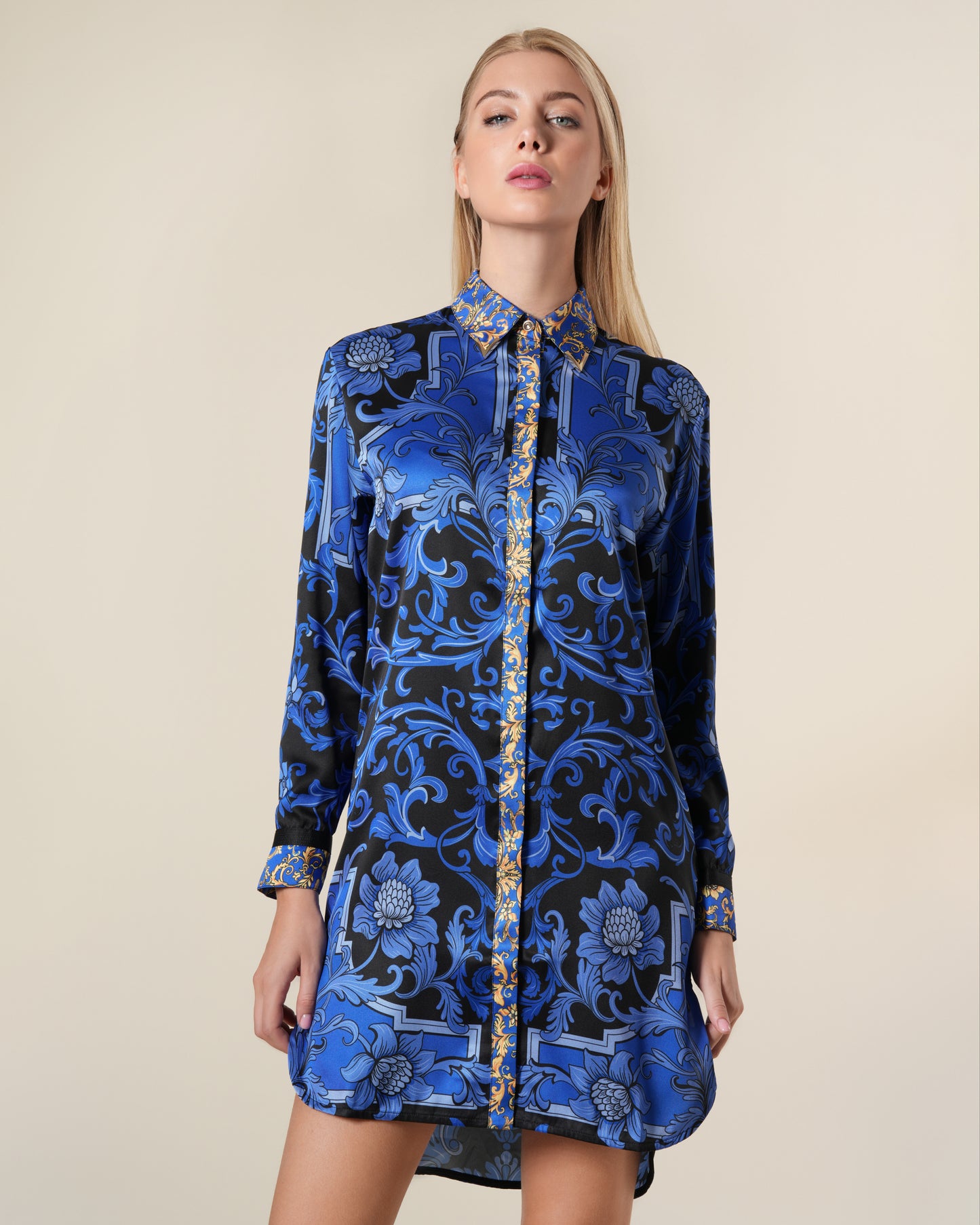 Floral Baroque Shirt Dress