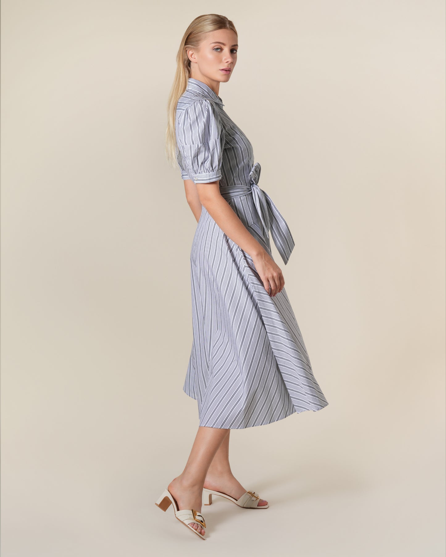 Striped Cotton-Poplin Shirt Dress