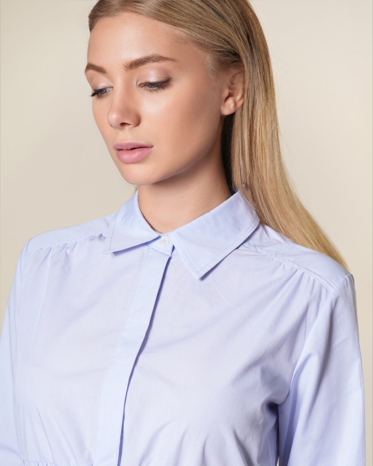 Striped Cotton Mini Shirt Dress