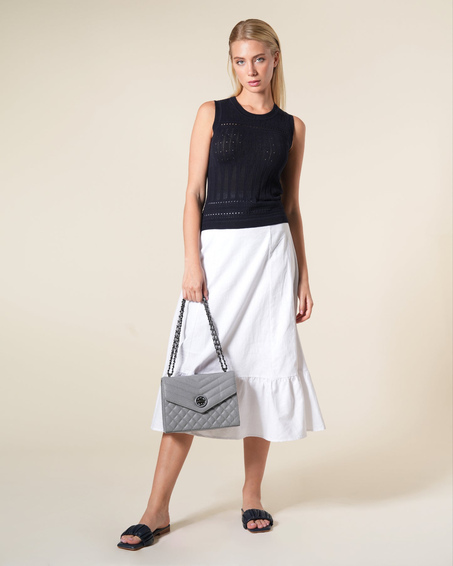 Sleeveless Pointelle Knit Top