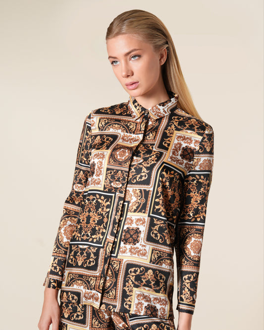 Baroque Patchwork Printed Shirt