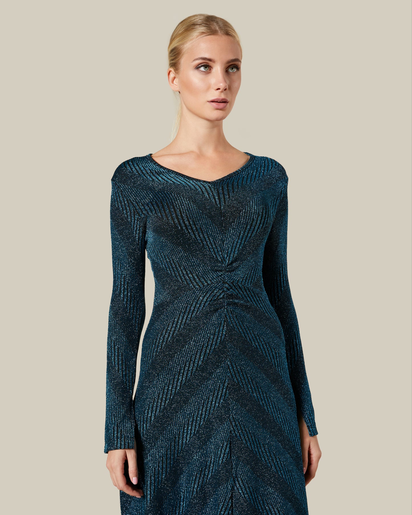 Lurex Blend Striped Maxi Dress