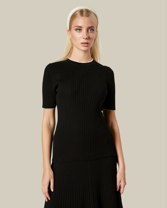Contrast Tipping Knitted Top