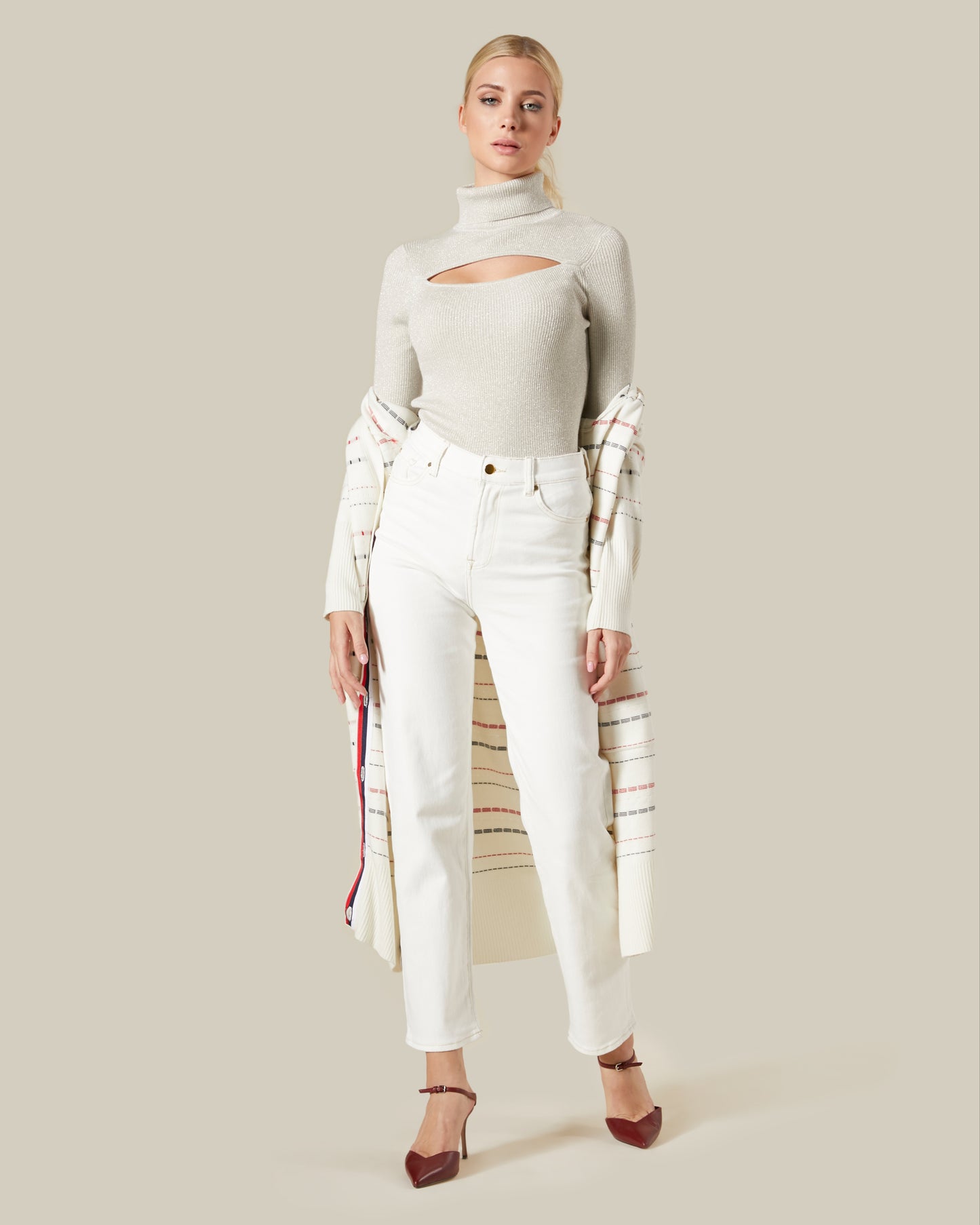 Ribbed Knit Cut-out Top