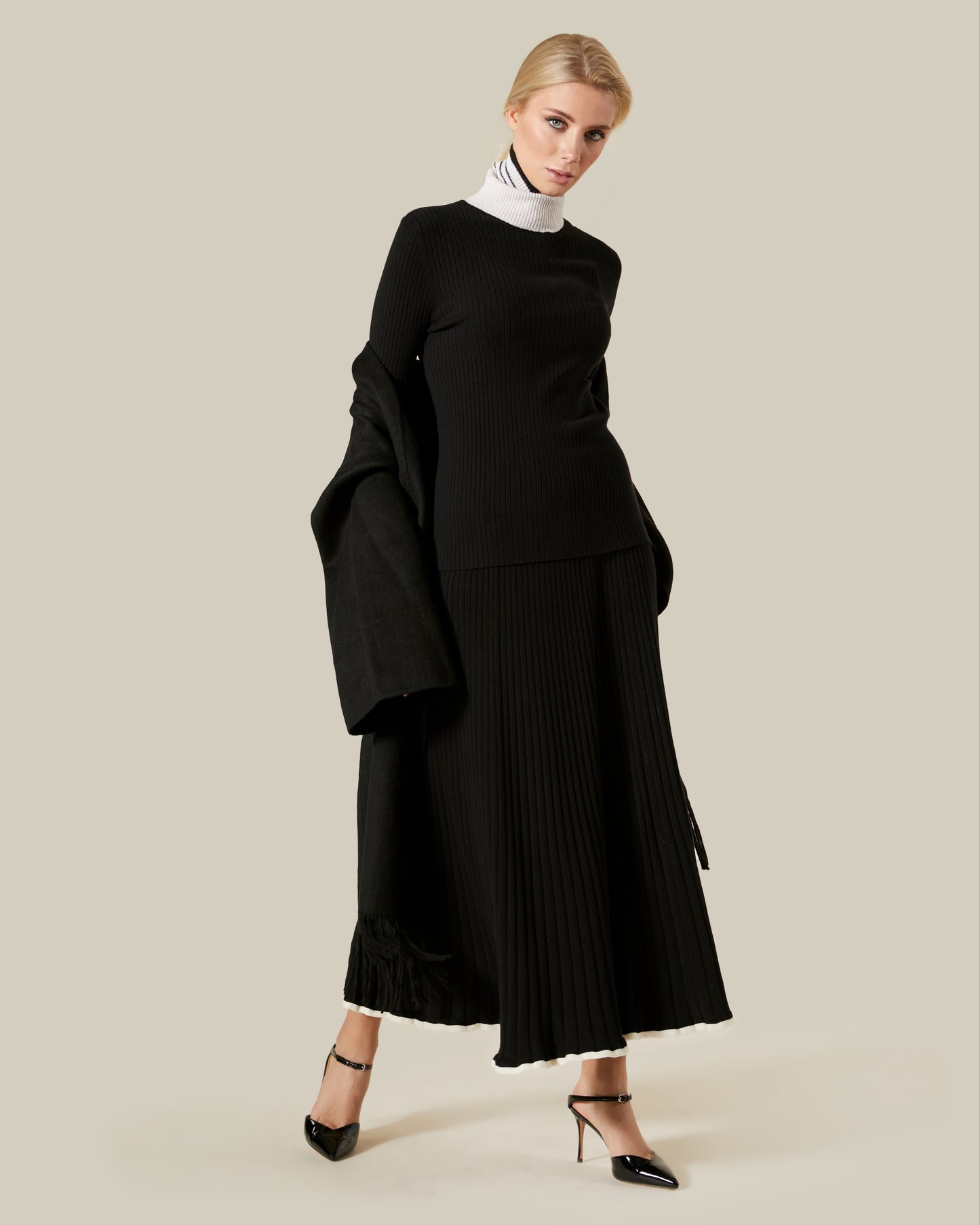 Ribbed Turtle Neck Top