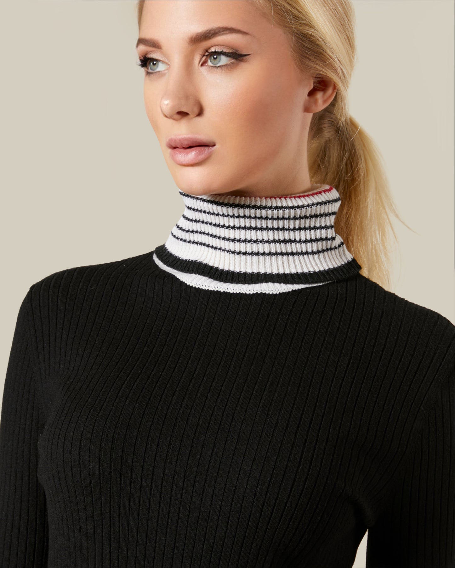 Ribbed Turtle Neck Top