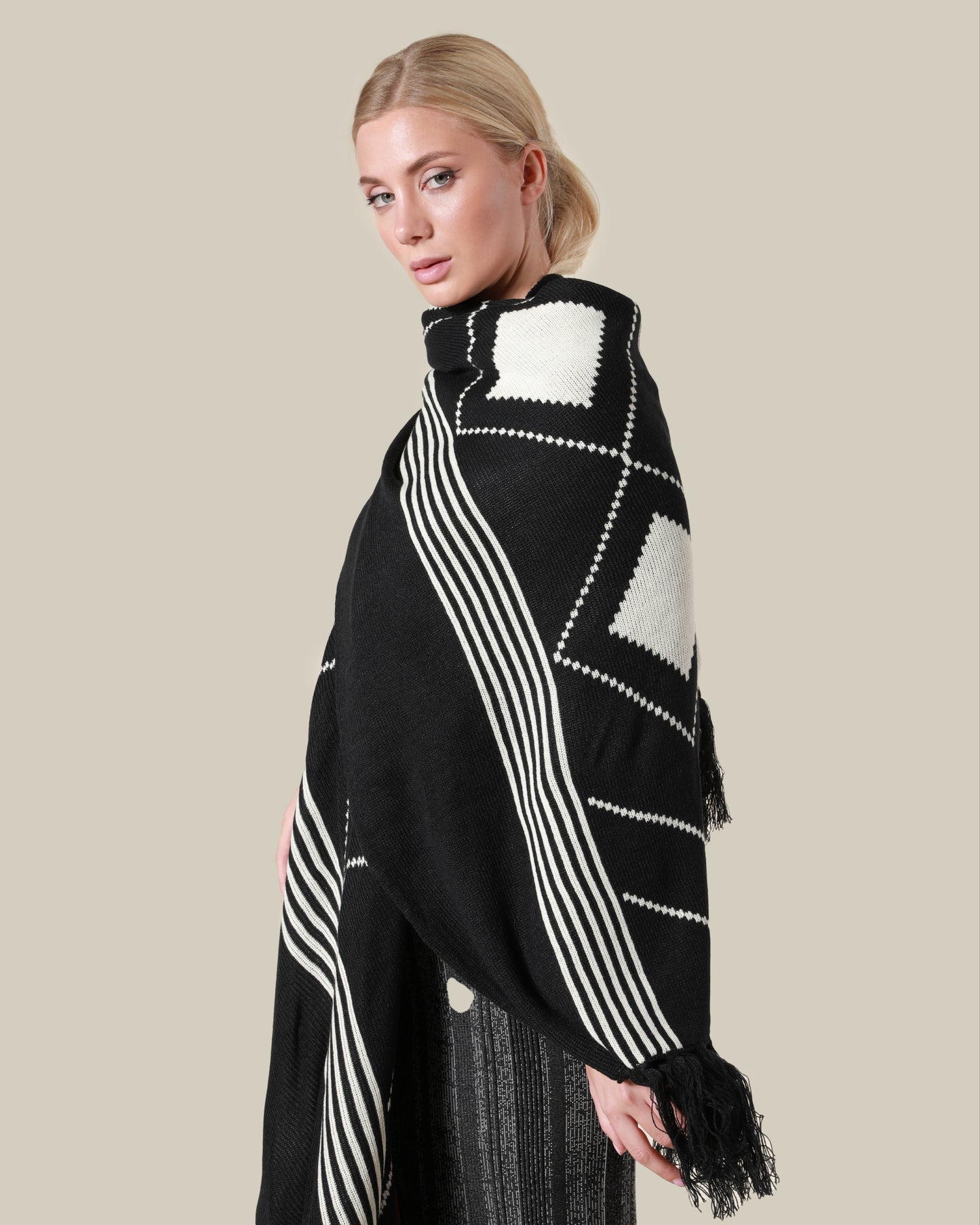 Geometric Patterned Poncho