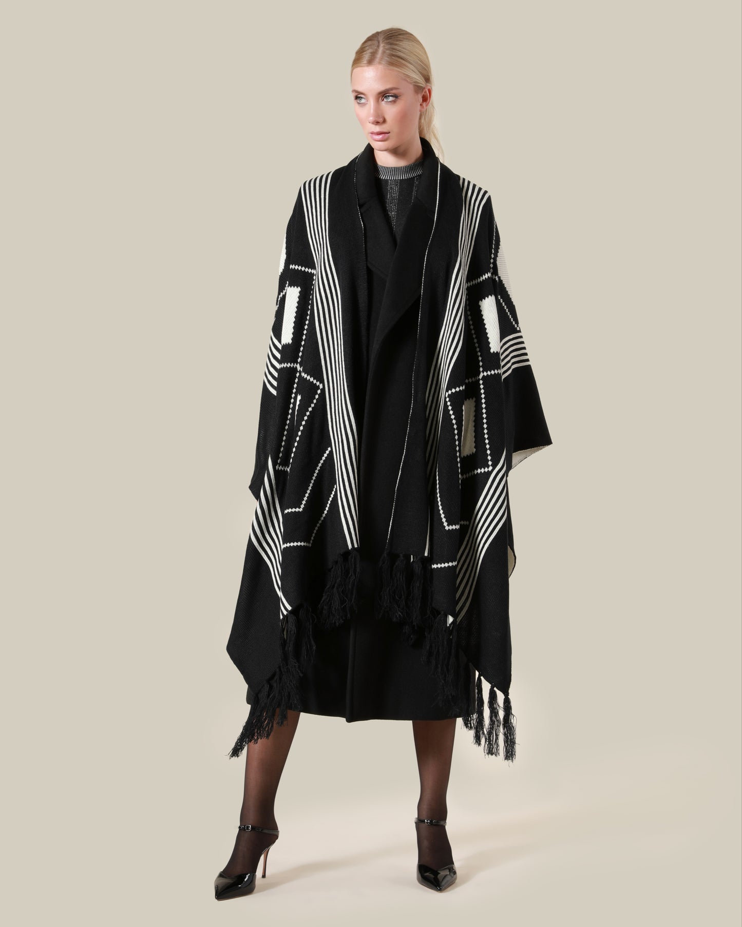 Geometric Patterned Poncho