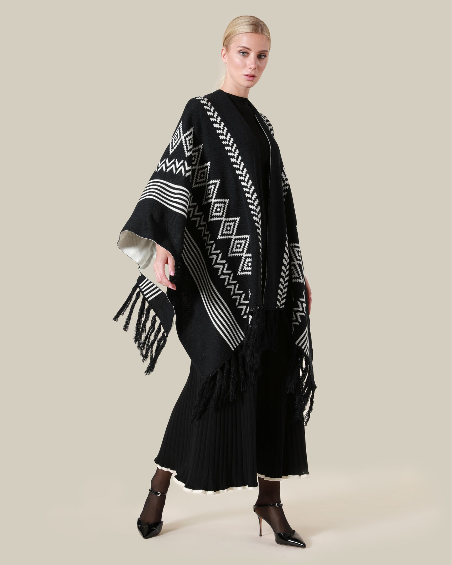 Geometric Patterned Poncho