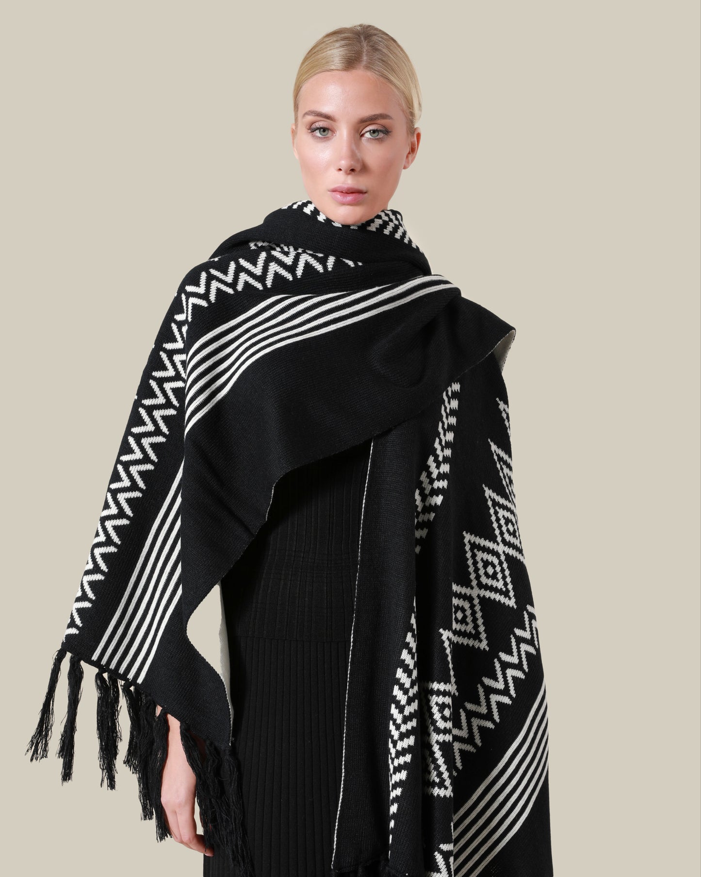 Geometric Patterned Poncho