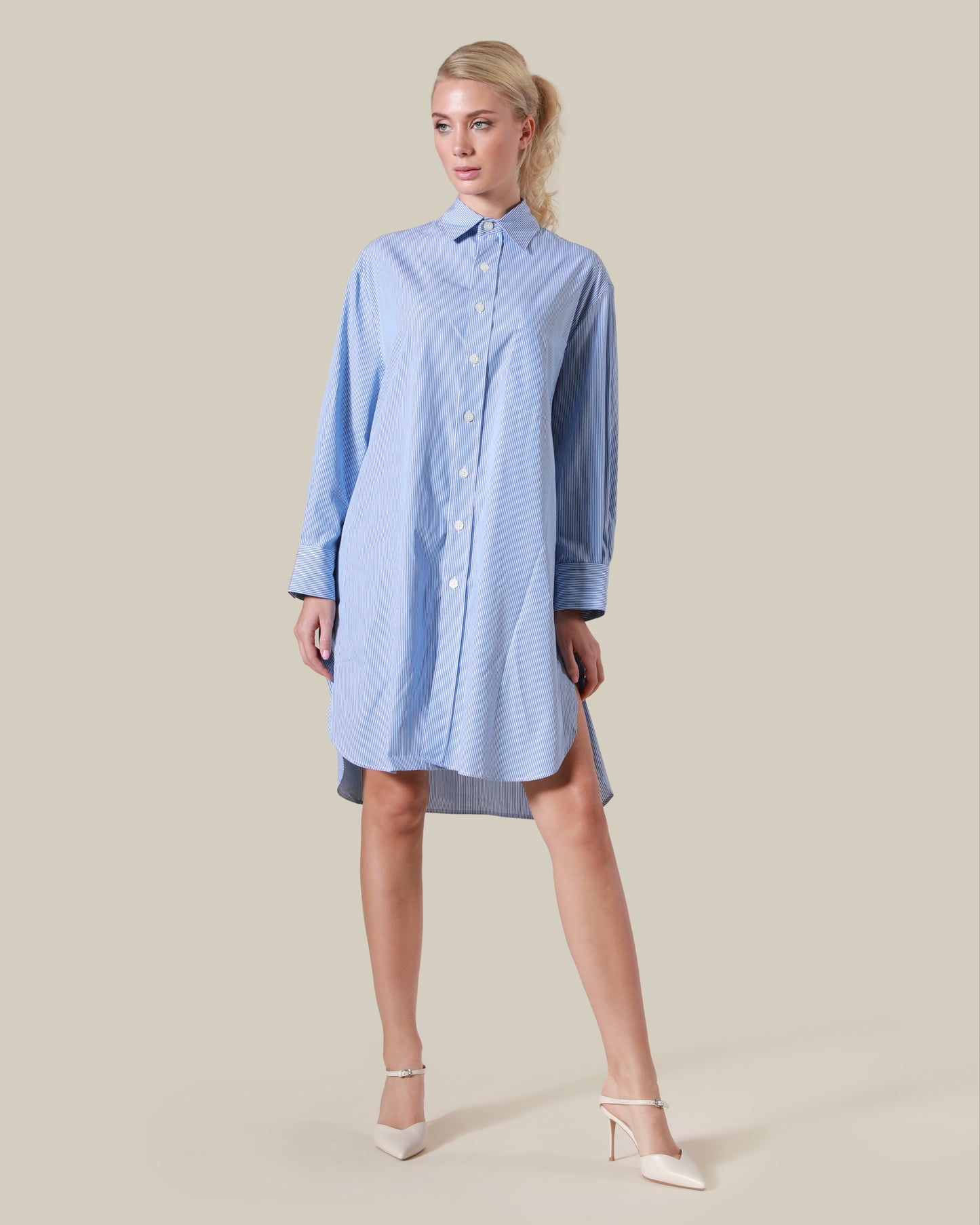 Striped Oversized Cotton Shirt
