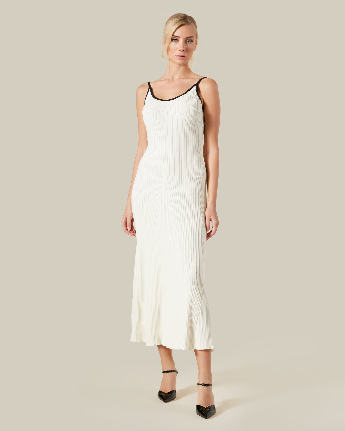 Contrast Tipping Knitted Dress