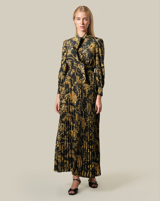 Pleated Baroque Chain Dress