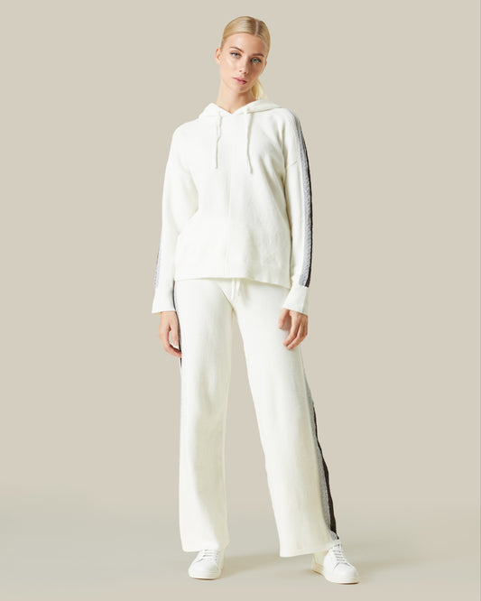 Metallic and Laced Knitted Tracksuit Set