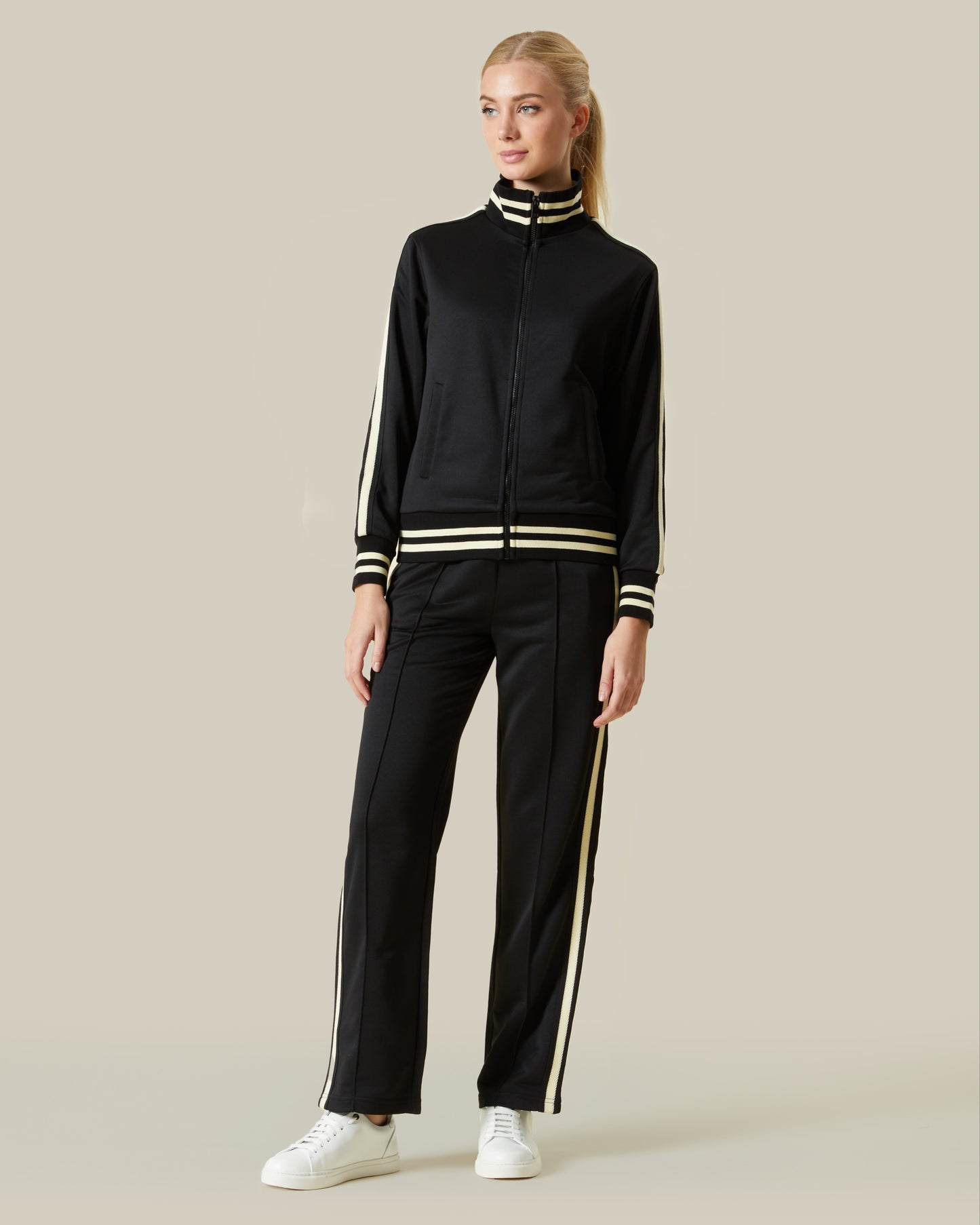 Striped Trims Tracksuit Set