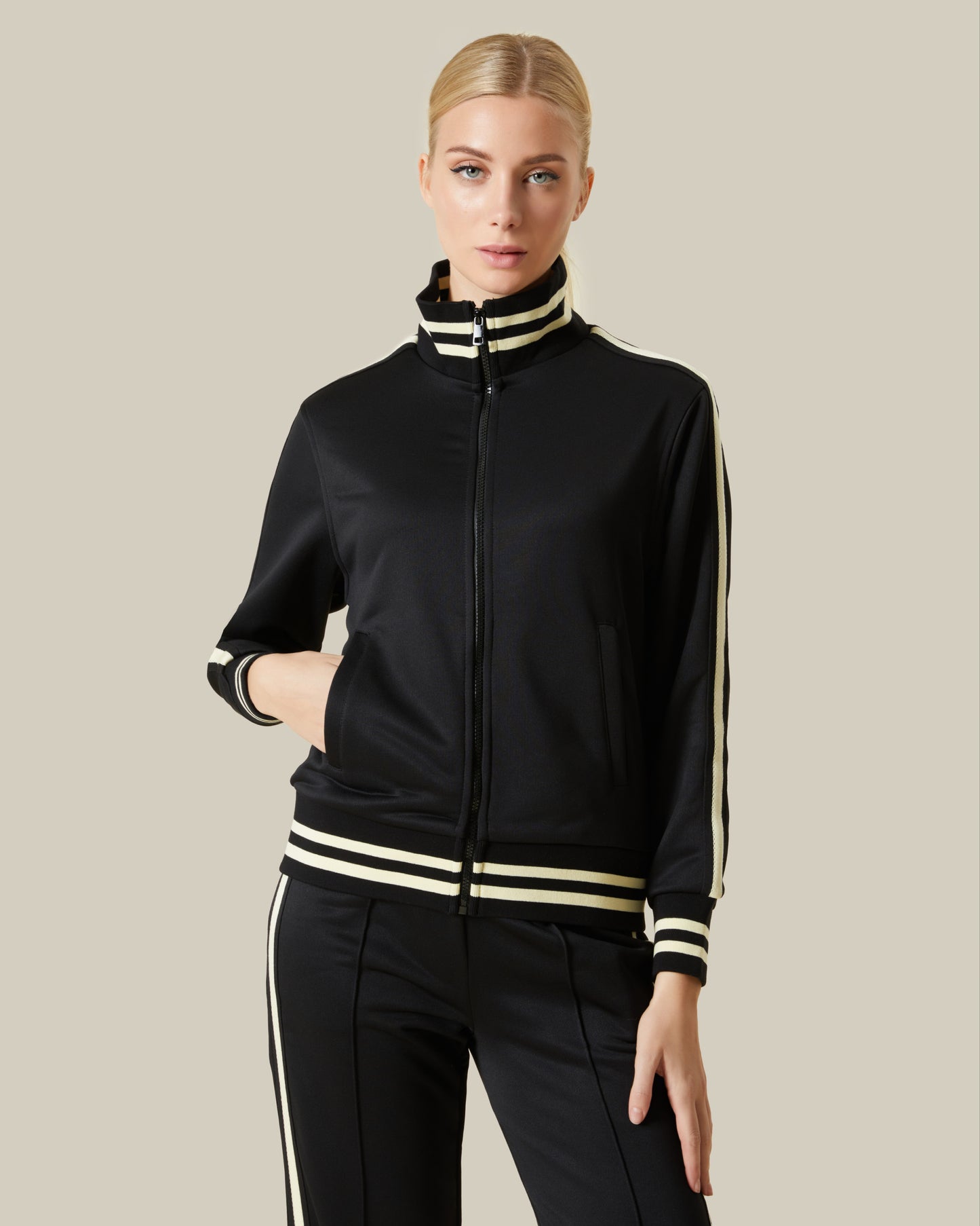 Striped Trims Tracksuit Set