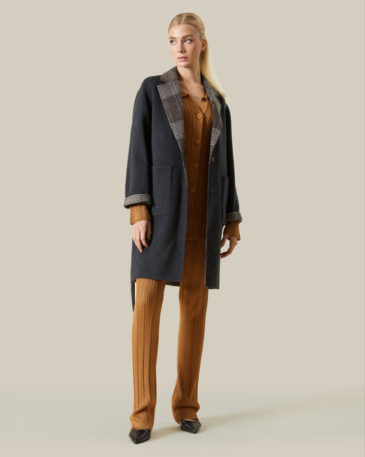 Reversible Houndstooth Coat