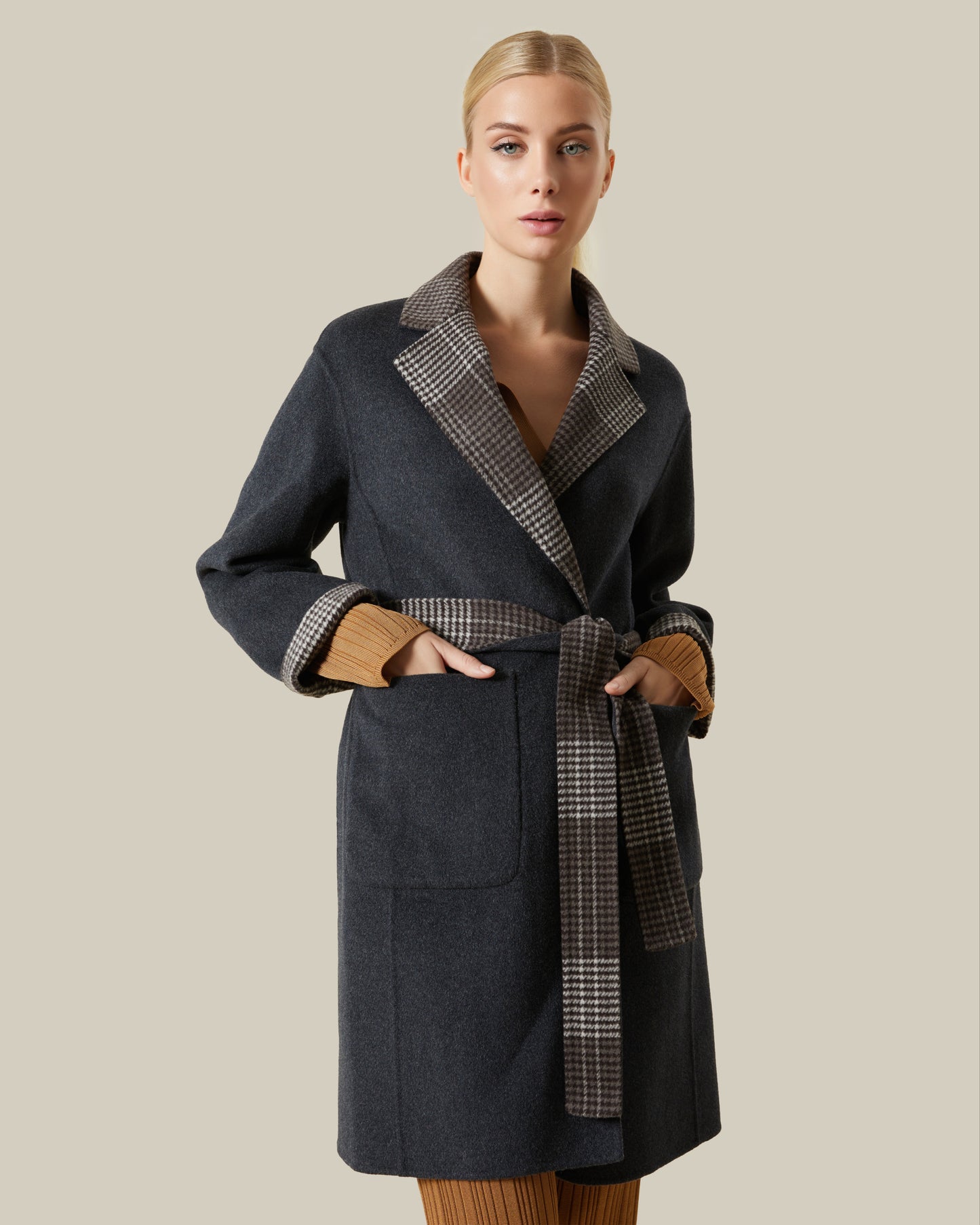 Reversible Houndstooth Coat