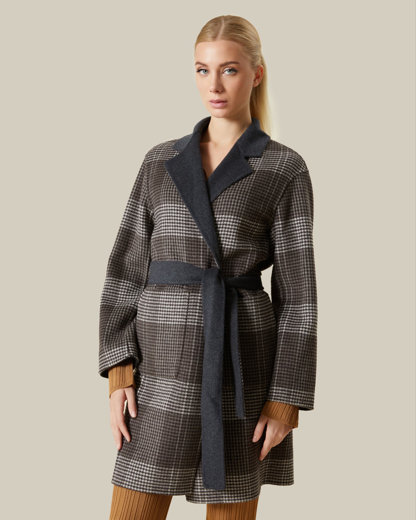 Reversible Houndstooth Coat