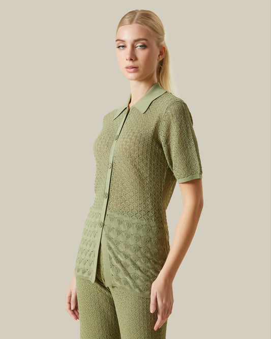 Knitted Broderie Anglaise Top