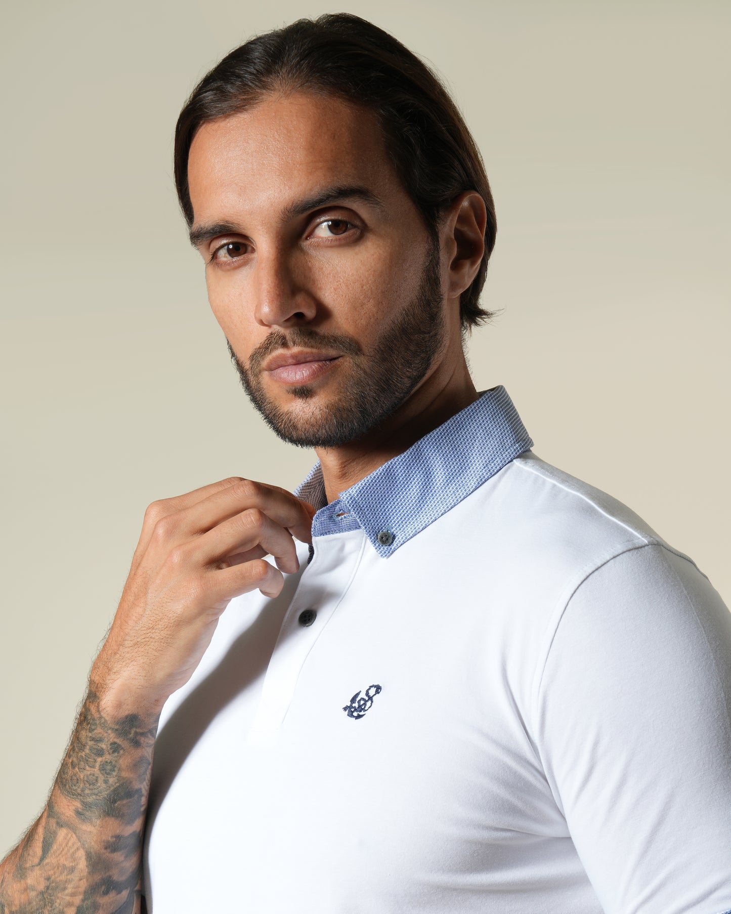 Contrast Collar Polo Shirt